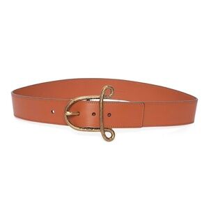 Altuzarra A Logo Buckle Leather Belt Cognac Size S NWT Made in Italy